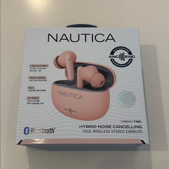 Nautica Pink Wireless Earbuds with Noise Cancelling - Picture 1 of 2